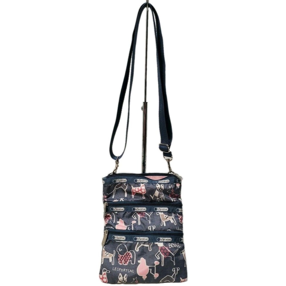 LeSPORTSAC CROSSBODY BAG DIFFERENT DOG BREEDS NAVY BLUE